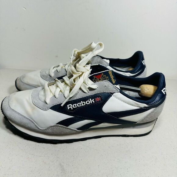 Mens Reebok Aztec II H04983 chalk/pure grey 3/vector navy Shoes Size 12 - Picture 4 of 8